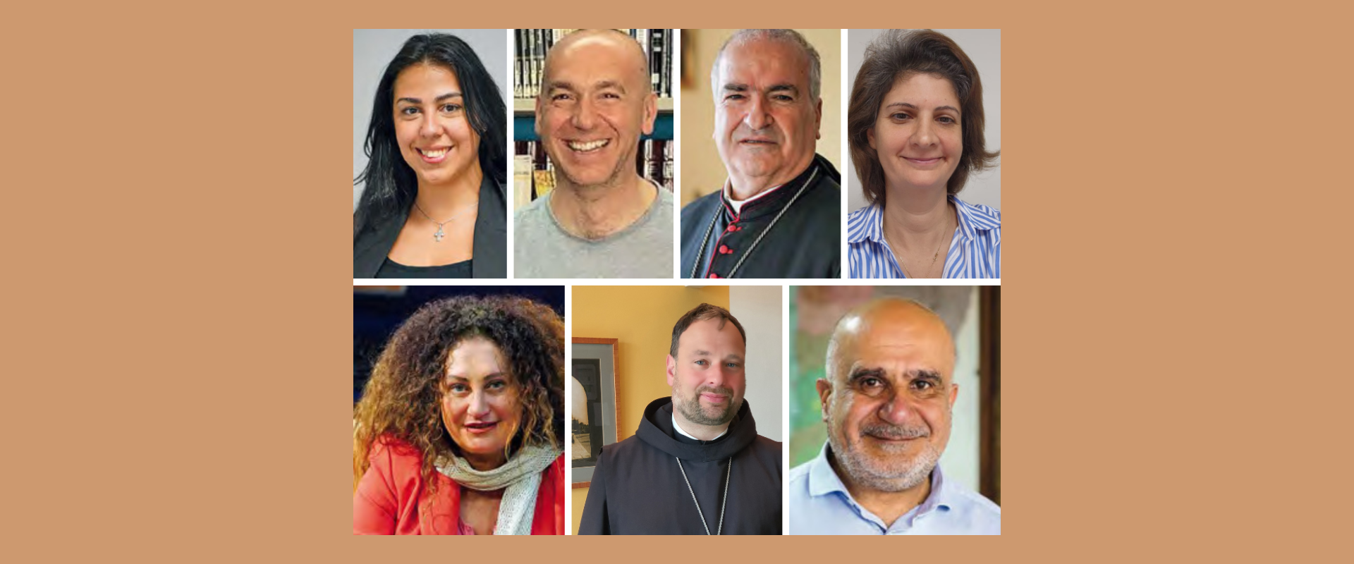 7 Porträts von missio-Partnerinnen und Partnern, die ihre Sicht auf den Konflikt im Nahen Osten schildern.