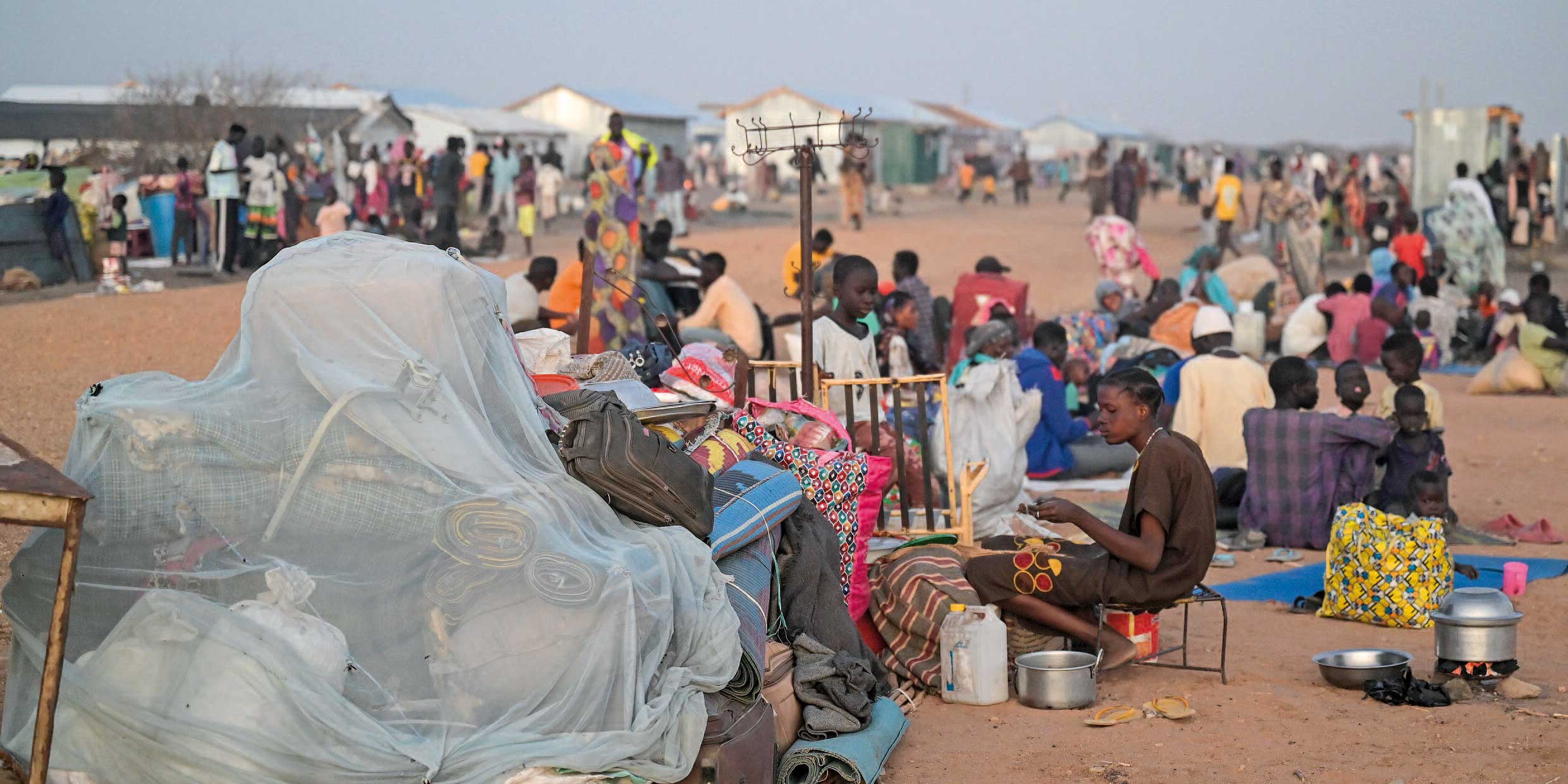 Bis zu 2000 Menschen erreichen täglich die Grenzstadt Renk im Südsudan. Foto: Jörg Böthling