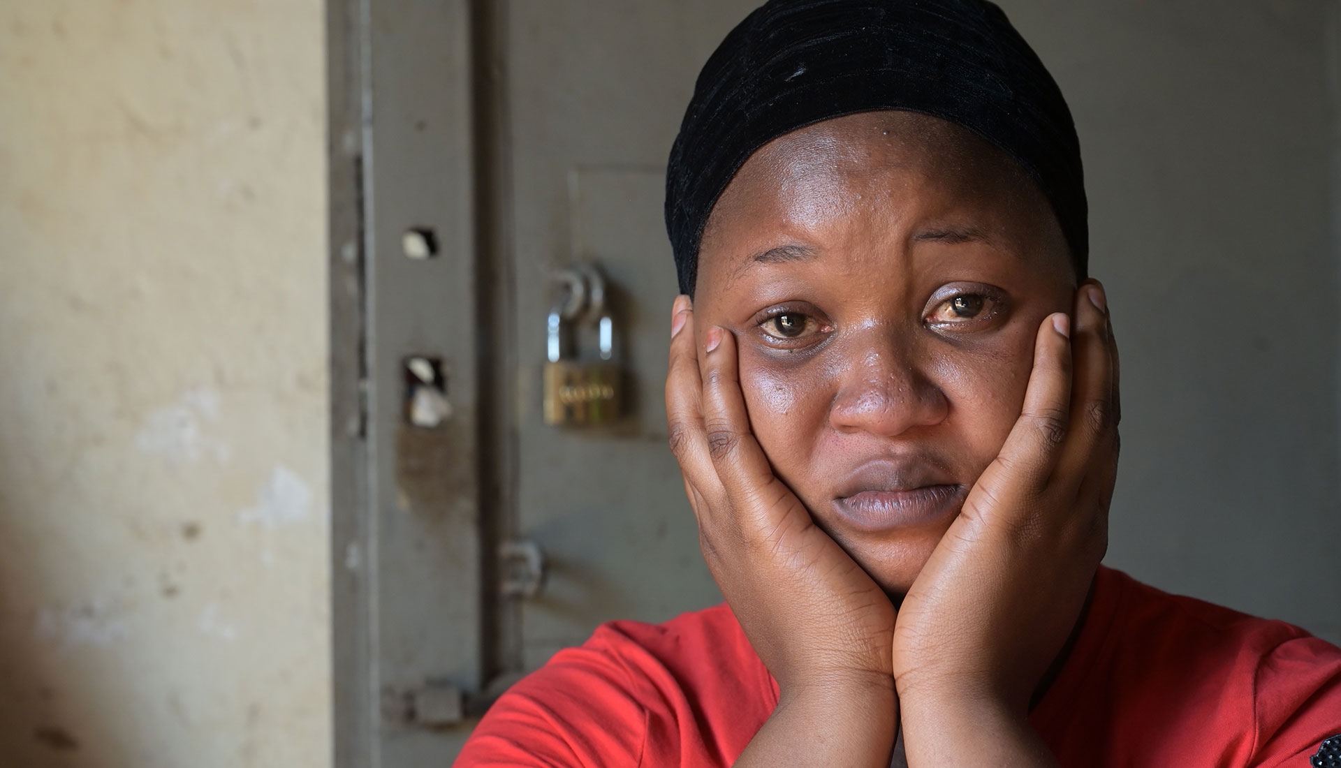 Frau, die aus dem Kongo nach Uganda geflüchtet ist.