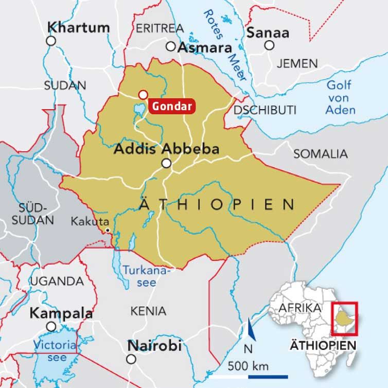 Landkarte von Äthiopien