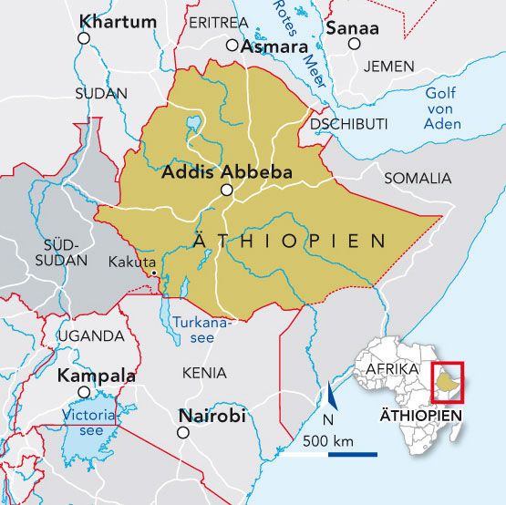 Landkarte von Äthiopien